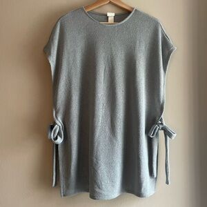 Women’s Knit Tie Closure Smock Vest/Poncho in Baby Blue